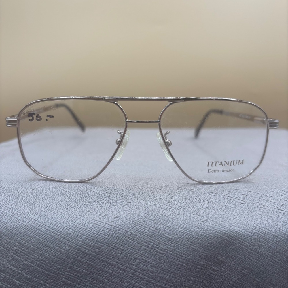 Titmus TNM2 BRN Titanium Eyeglass Frames Silver Aviator Z87 56-16-145 Vintage